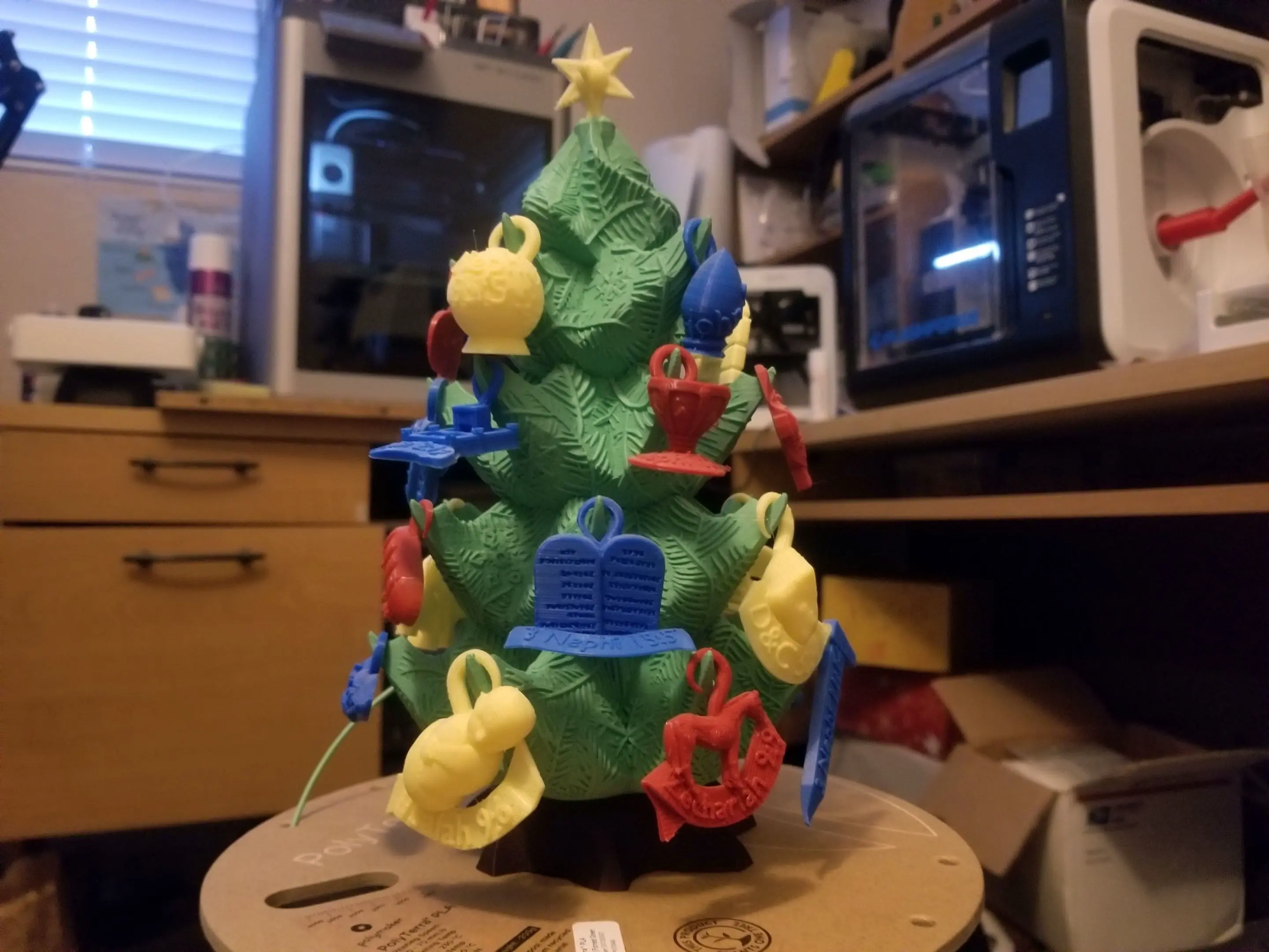 Desktop Christmas Tree with Scripture Ornaments - LDS