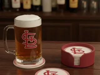 CARDINALS COASTERS AND HOLDER