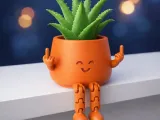 Flexi Middle Finger Planter | Articulated Smiley Plant Pot-3