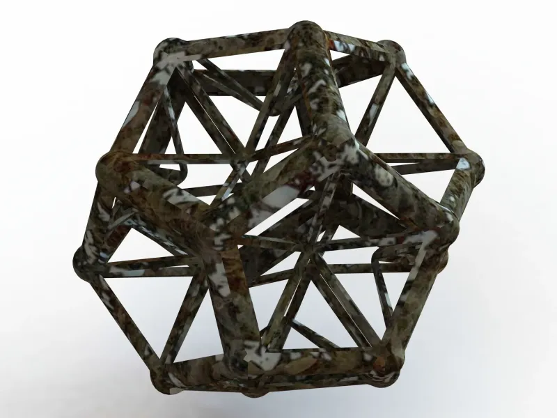 Wireframe Shape Excavated Dodecahedron