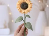 Décor floral tournesol | Tête de fleur et tige séparées-3