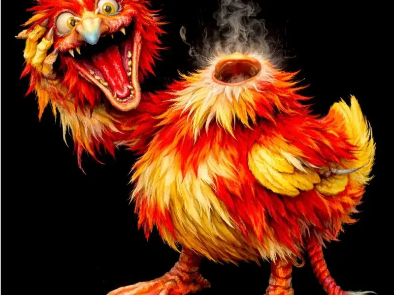 Fiery Headless Duck