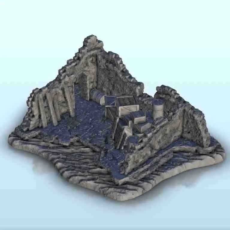 Desert ruins with weapons cache - miniatures scenery modern