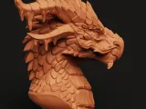 Ancient Dragon Head Bust | Mythical Beast Statue | Fantasy-4