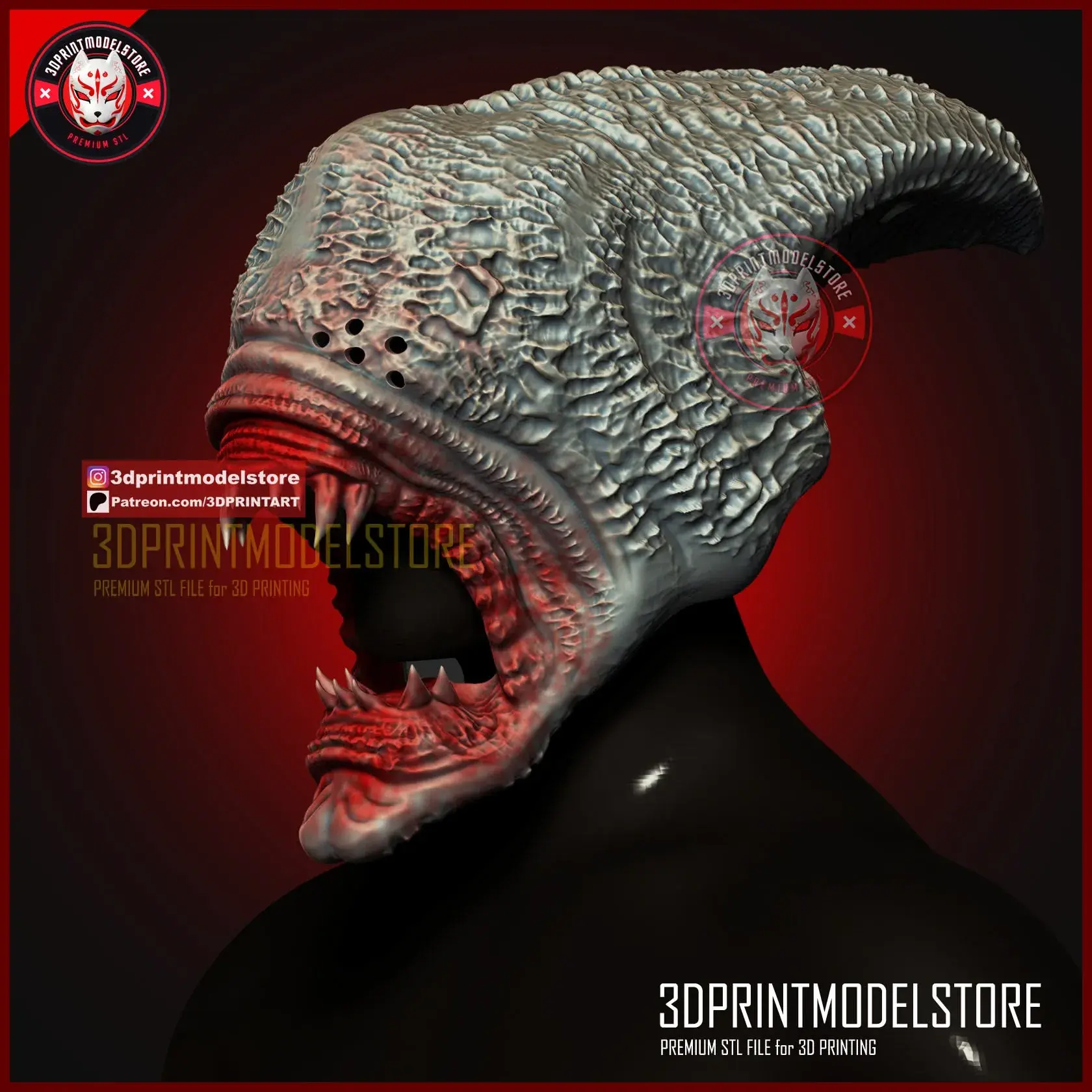 Cosplay STL Download - Neomorph Mask - Monster Halloween Cosplay ...