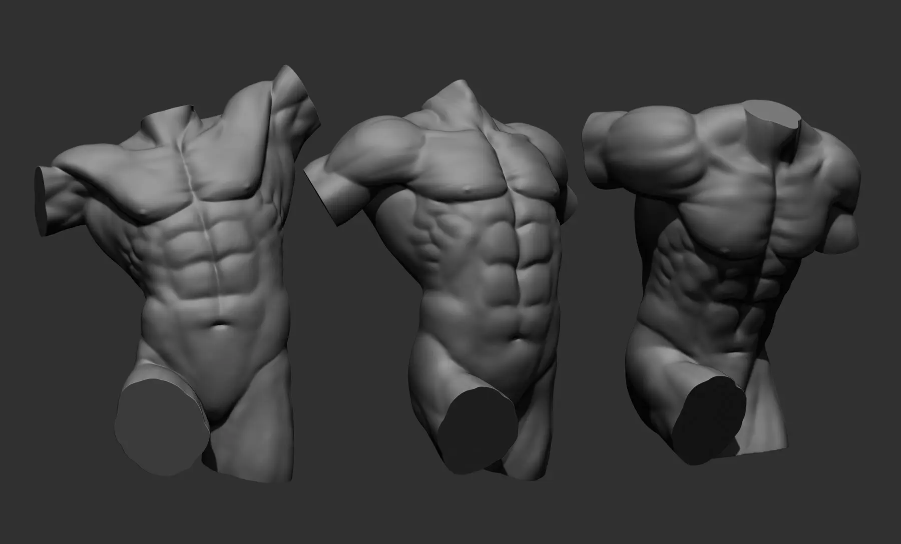 3 Posturas de torso masculino