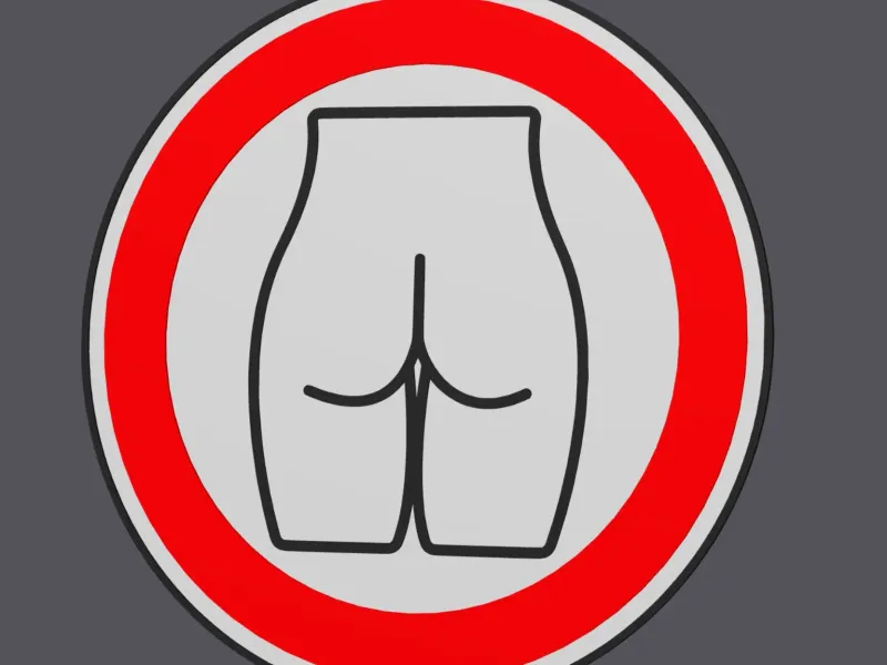 Female Hips/Butt - Traffic Sign Forbidden - Wall art v1.2