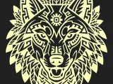 Aztec Wolf CNC Wall Art SVG STL-6