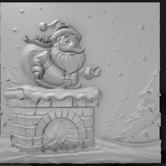 Santa Claus on the chimney