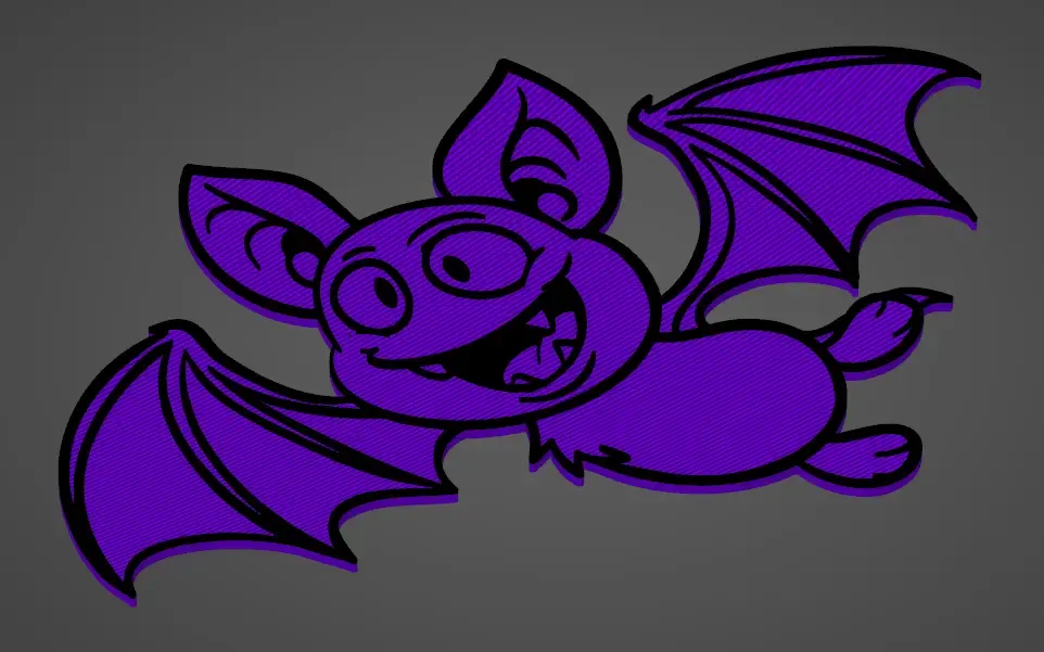 Happy Bat wall art 2D
