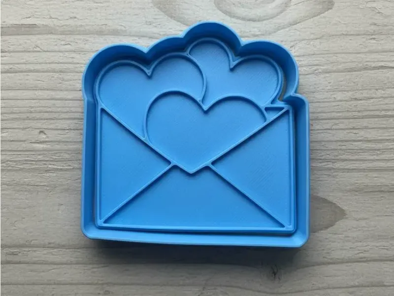 envelope with hearts cutter + stamp