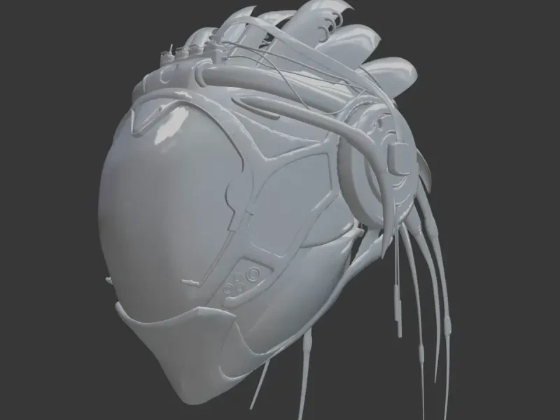 Sci-Fi Combat Helmet – High-Detail Futuristic Full-Face