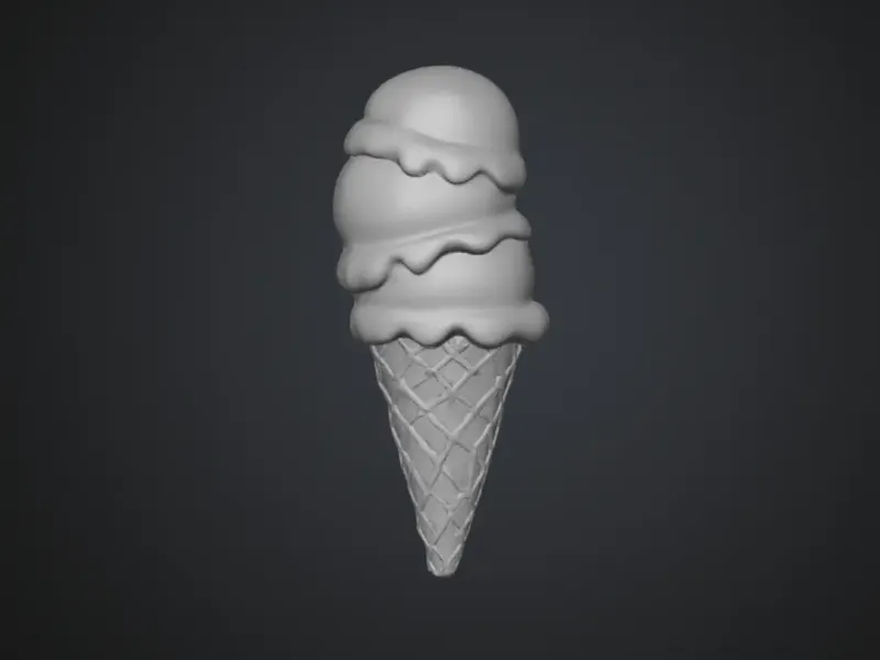 ice cream cone triple scoop