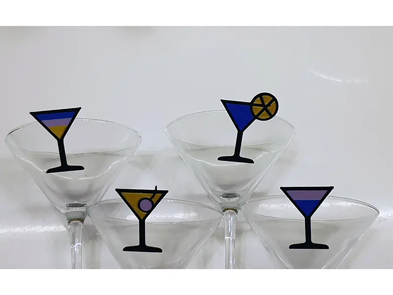 Cocktail marker for glass 4 pieces