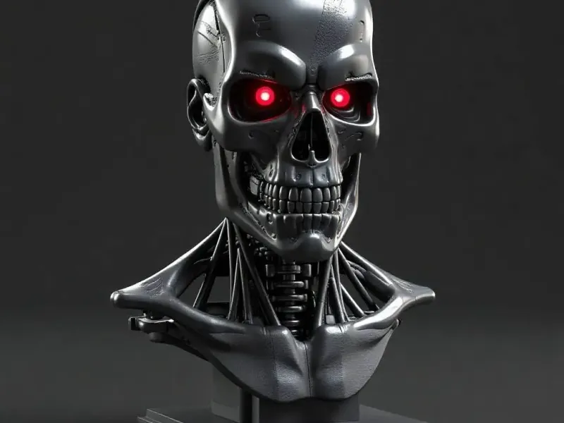 Terminator T800 bust with pedestal