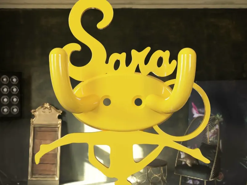 🎀 Rhythmic Gymnastics Wall Hook – with Name Sara🩰