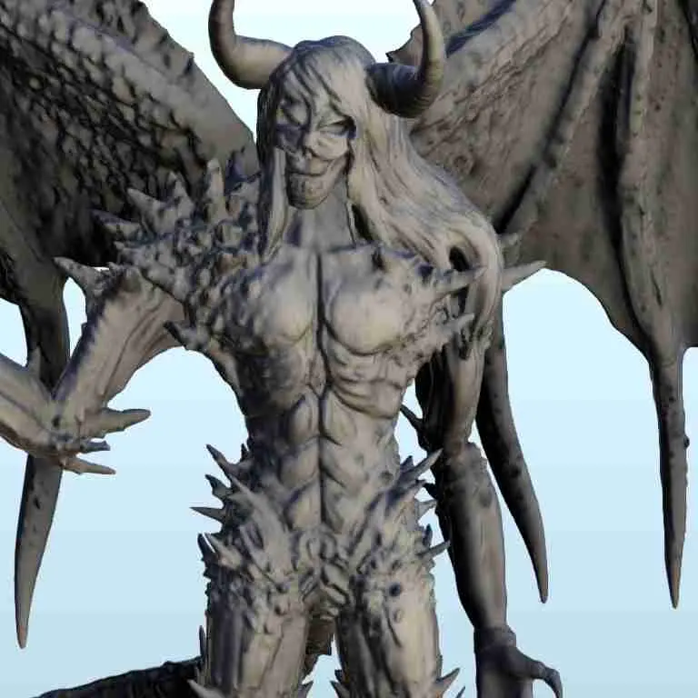 Demone alato con coda - figura dark miniature warhammer