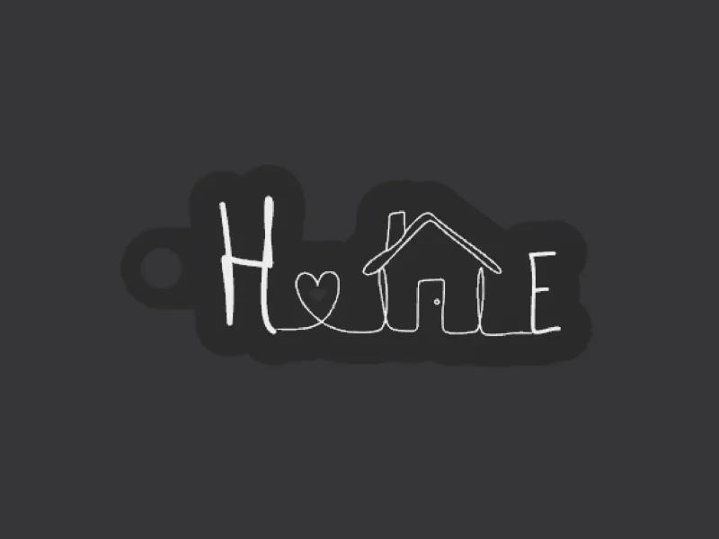 Keychain black board Home