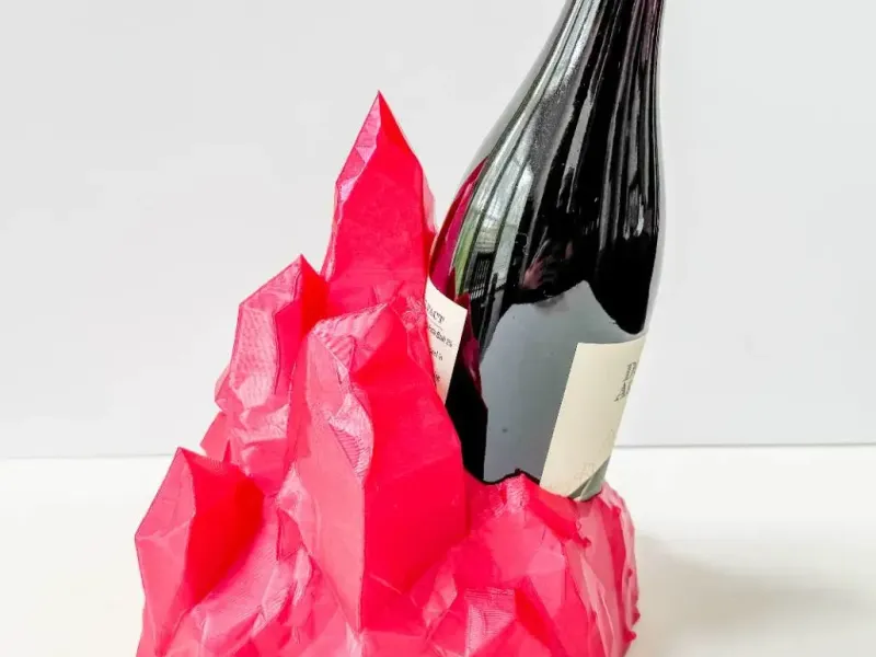 Suporte para Garrafa de Vinho de Cristal
