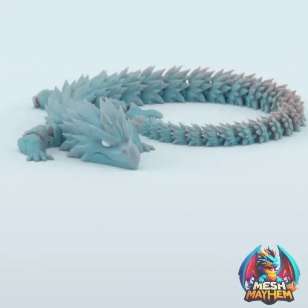 Frostbite – Articulated Ice Dragon STL  Print‑in‑Place Fanta