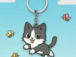 Gray Cat Keychain #5