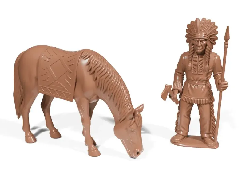 Caballo y hombre nativo americano