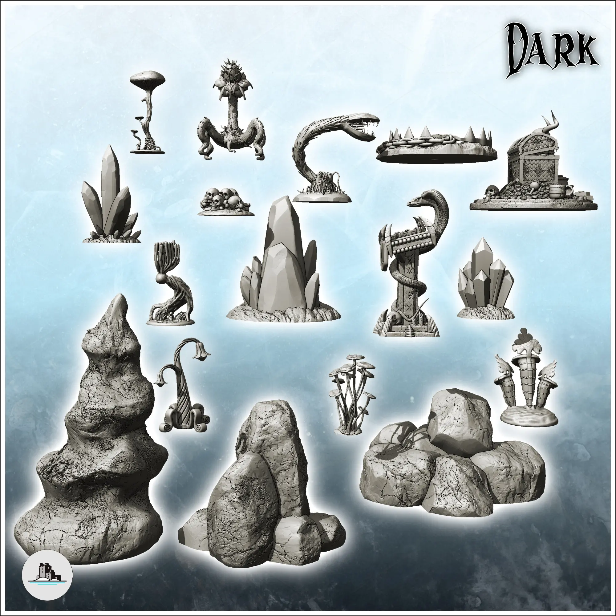 Other STL Download - Large modular set of cave galleries for dungeon ...