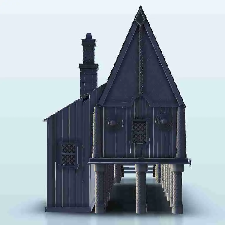 Viking house on stilts - scenery medieval miniatures warhamm