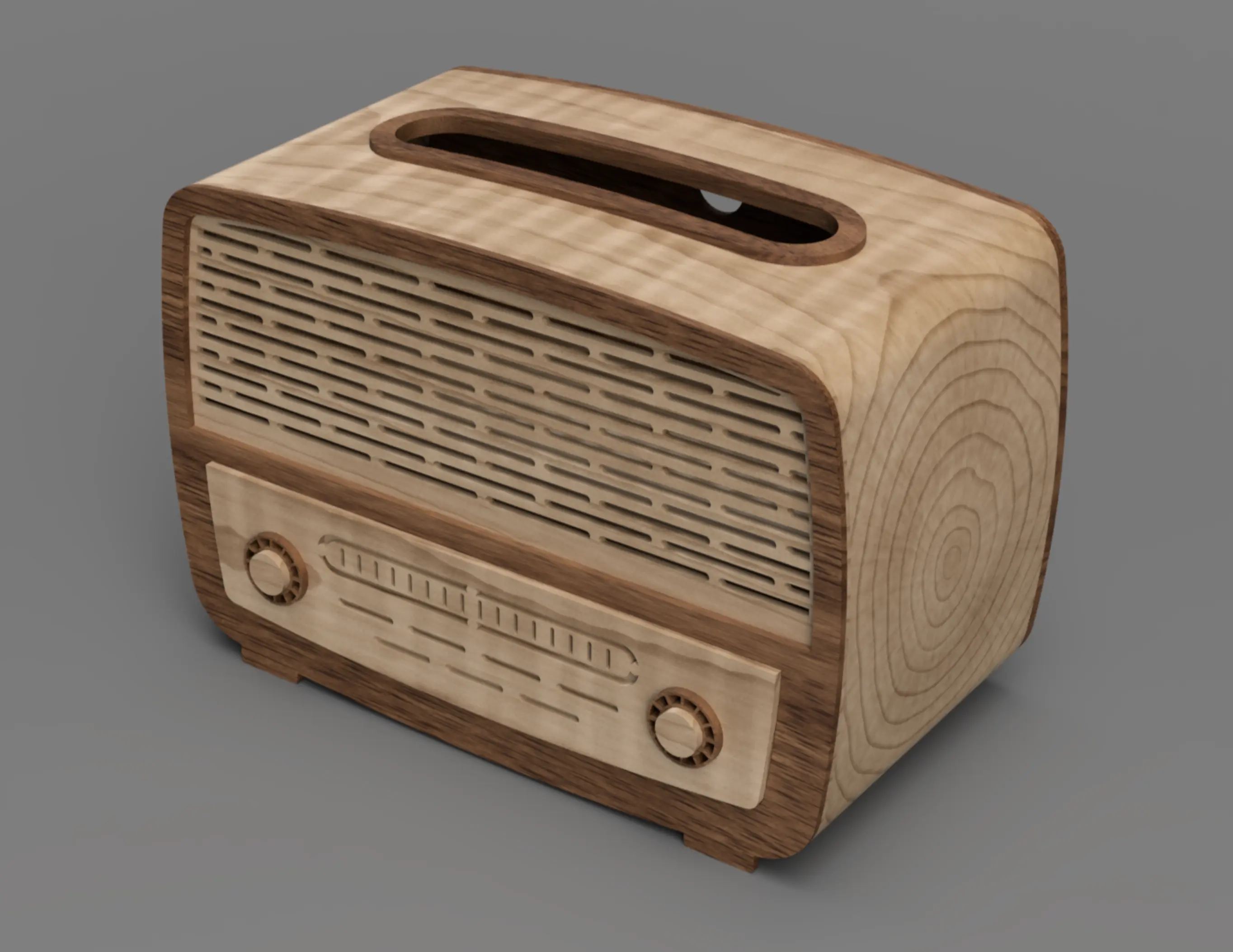 Vintage Radio Tissue Dispenser with Storage Compartment