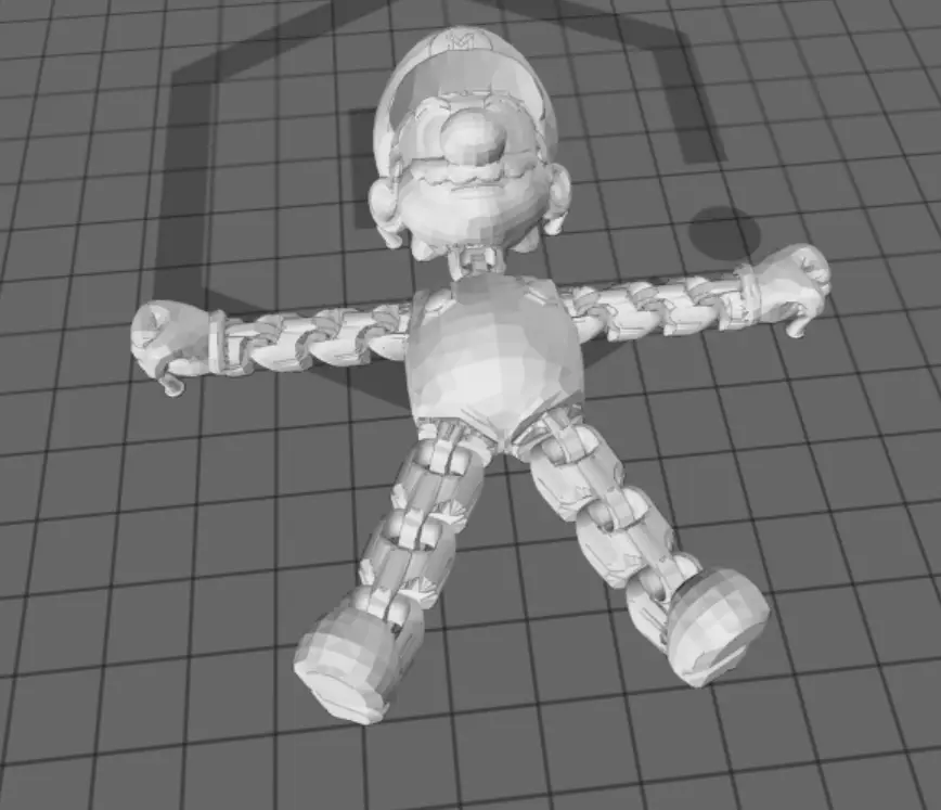 Articulated moving mario