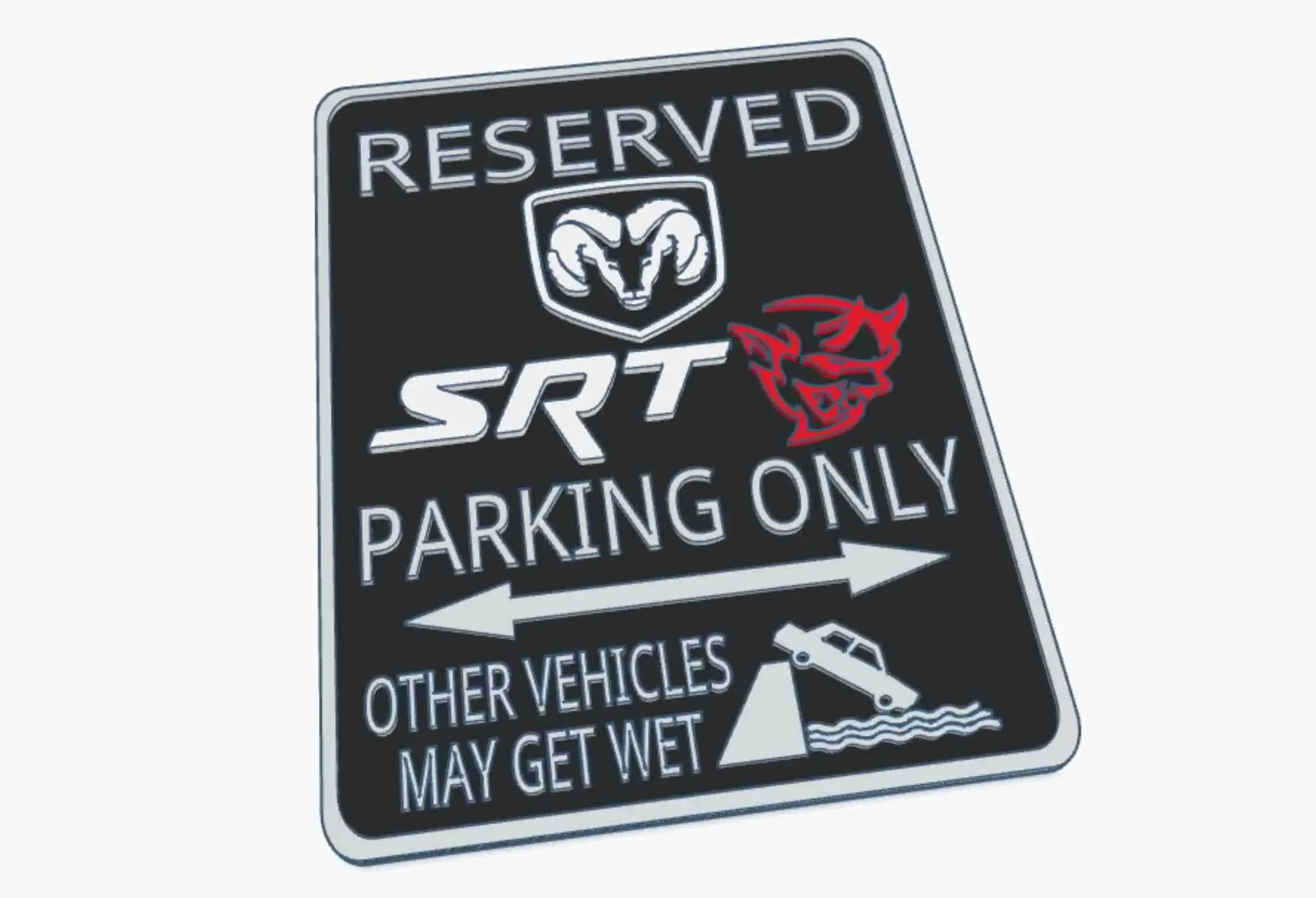 Dodge Charger SRT Demon Parking Sign