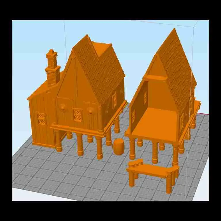 Viking house on stilts - scenery medieval miniatures warhamm
