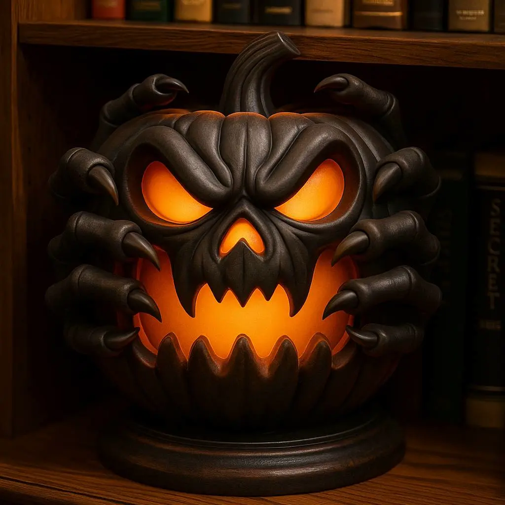 Witch Skull Pumpkin Lamp
