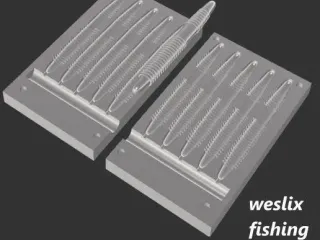 worm softbait lure mold