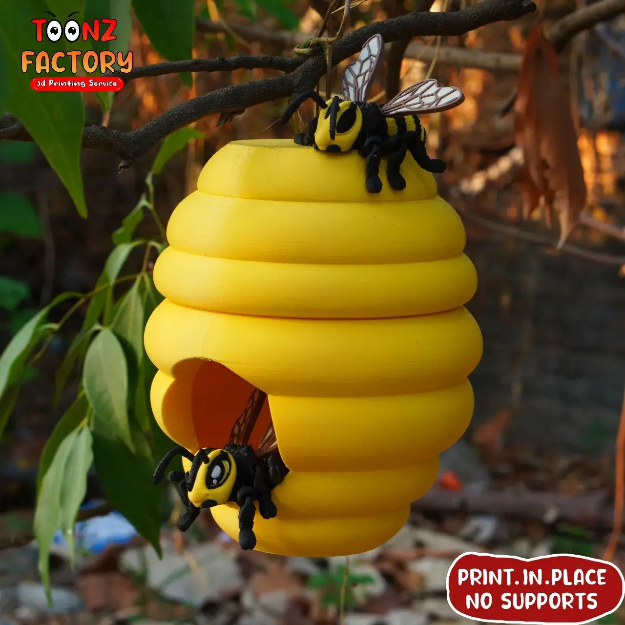 Print In Place Cute Flexi Bee & Beehive