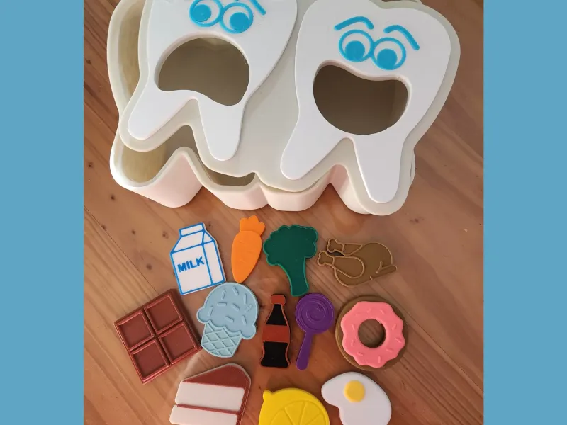 Educational sorting box for dental care - sensory play