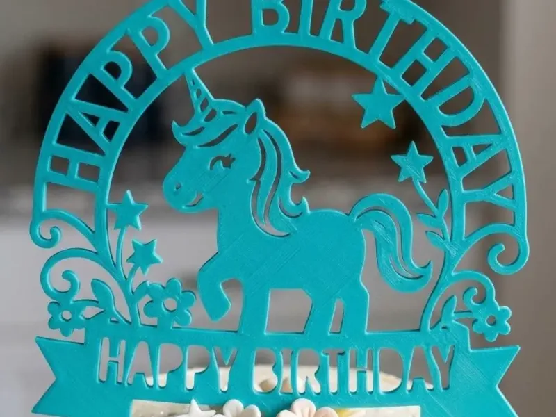3D Printable Unicorn Cake Topper - Birthday Party Decor