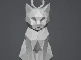 low-poly black cat 3d model-1