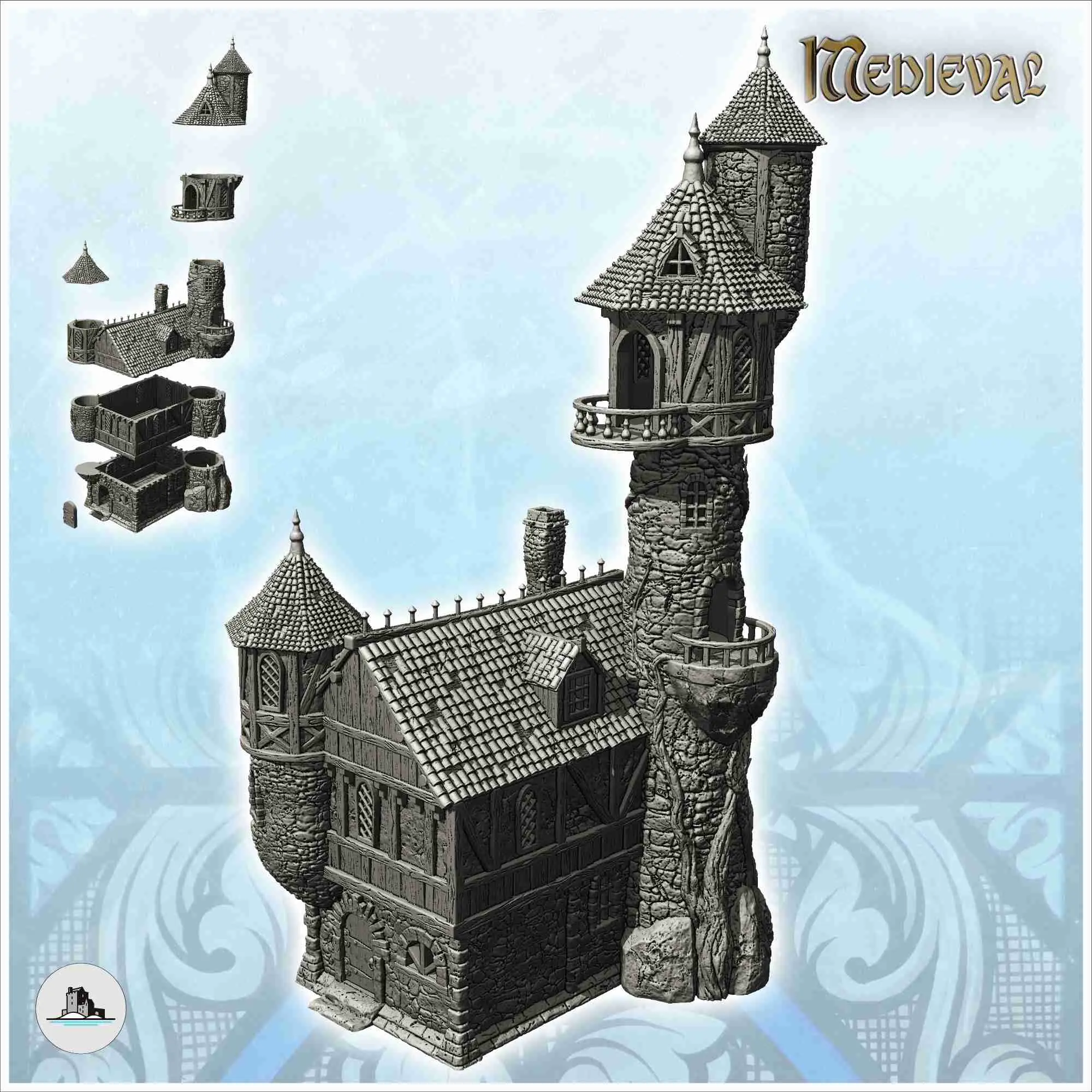 Mittelalterliches Dorf Pack Nr. 2 - Miniaturen Warhammer Terrain s