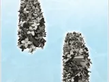 Long bush with foliage (3) - miniatures warhammer mini RPG s-2