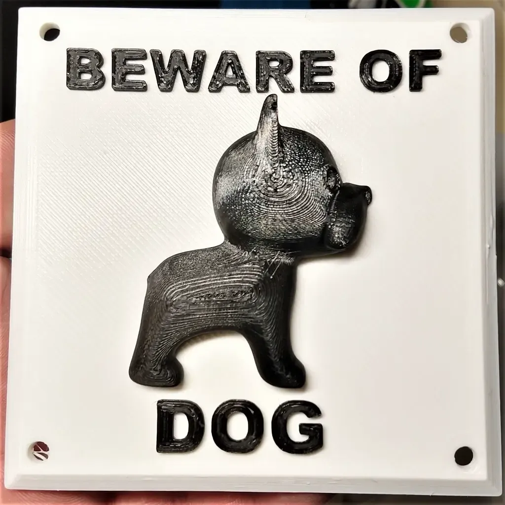 Beware of Dog (Boston Terrier) Sign 3D Image