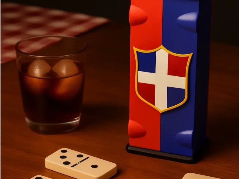 domino Dominicano box transformable into a tile holder