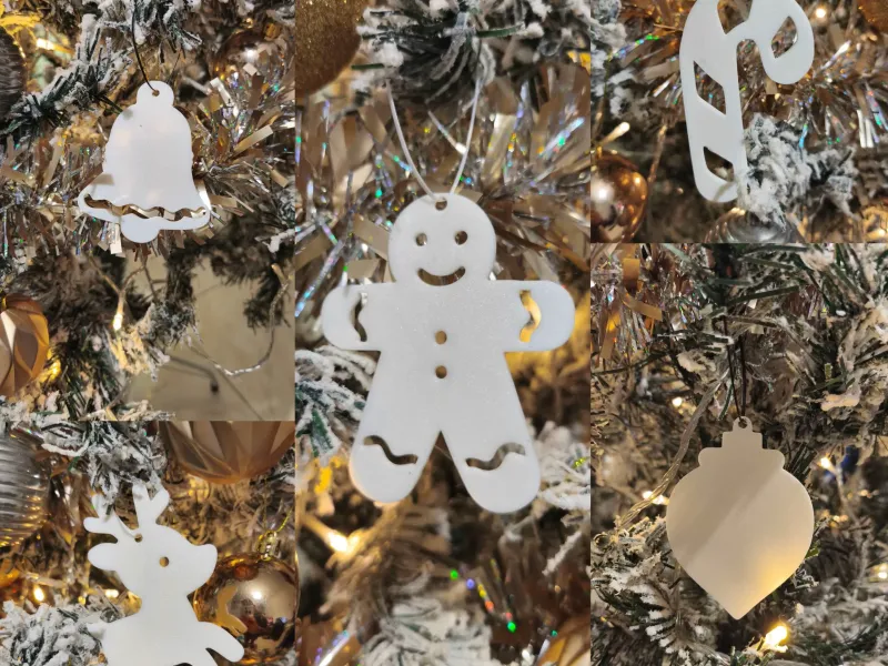 Christmas Tree Ornaments – Minimalist Set (5x)
