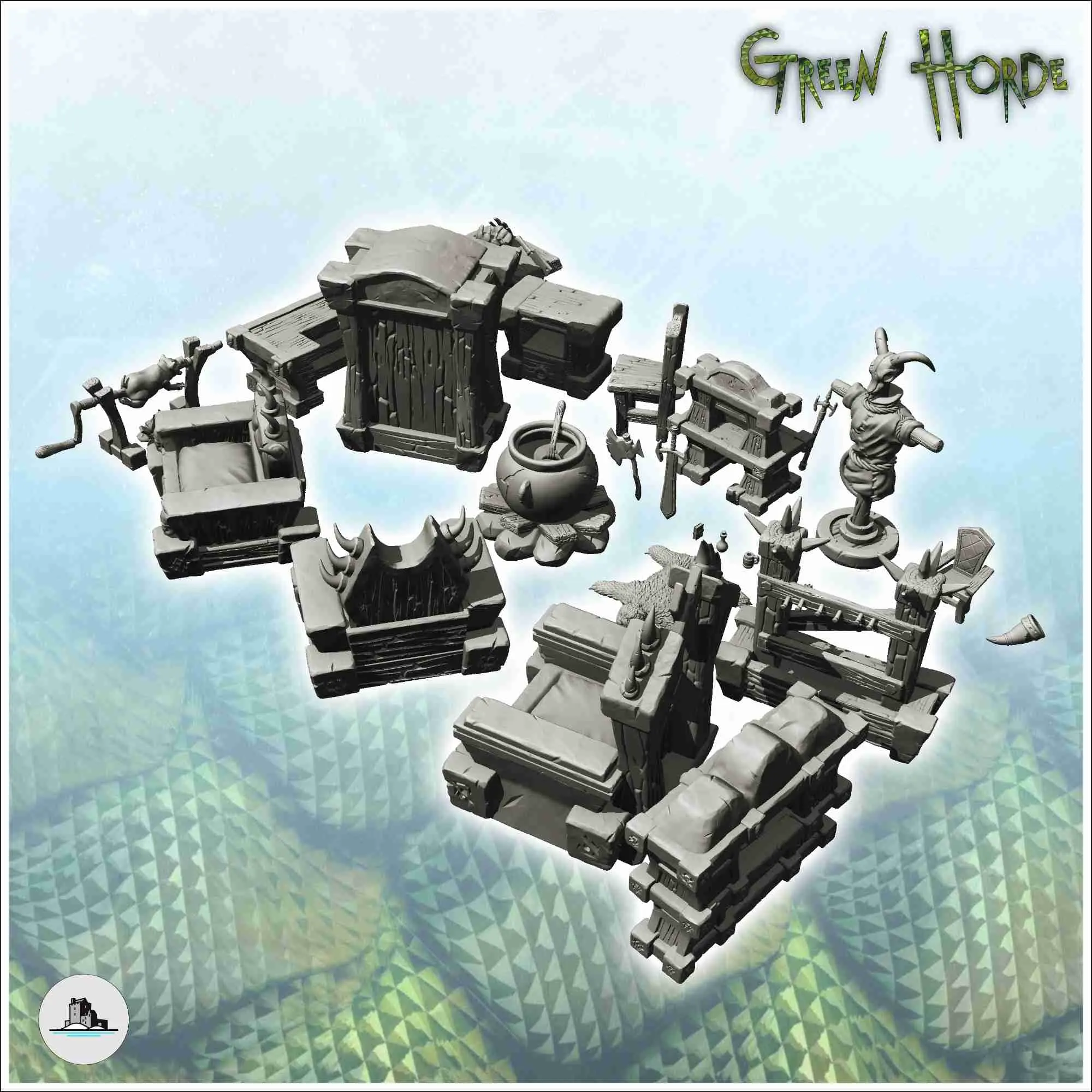 Medieval orc sceneries pack No. 1 - miniatures warhammer ter