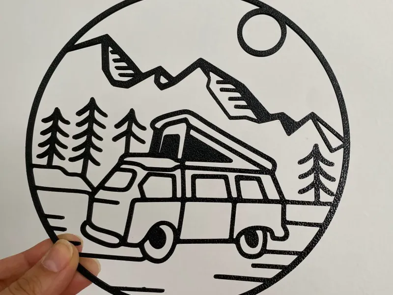 Camper Van in Mountain Wall Art