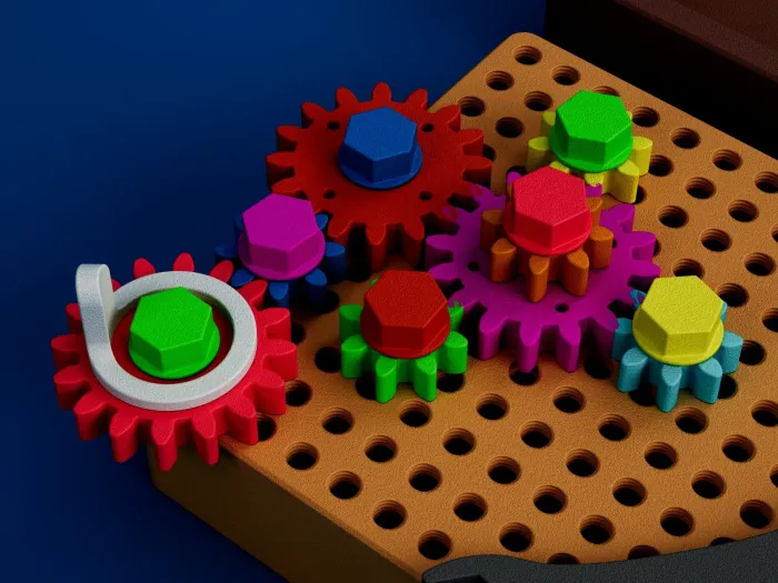 Interactive Gear Fidget Board - Education - PLA - 3D printed product - фото 7