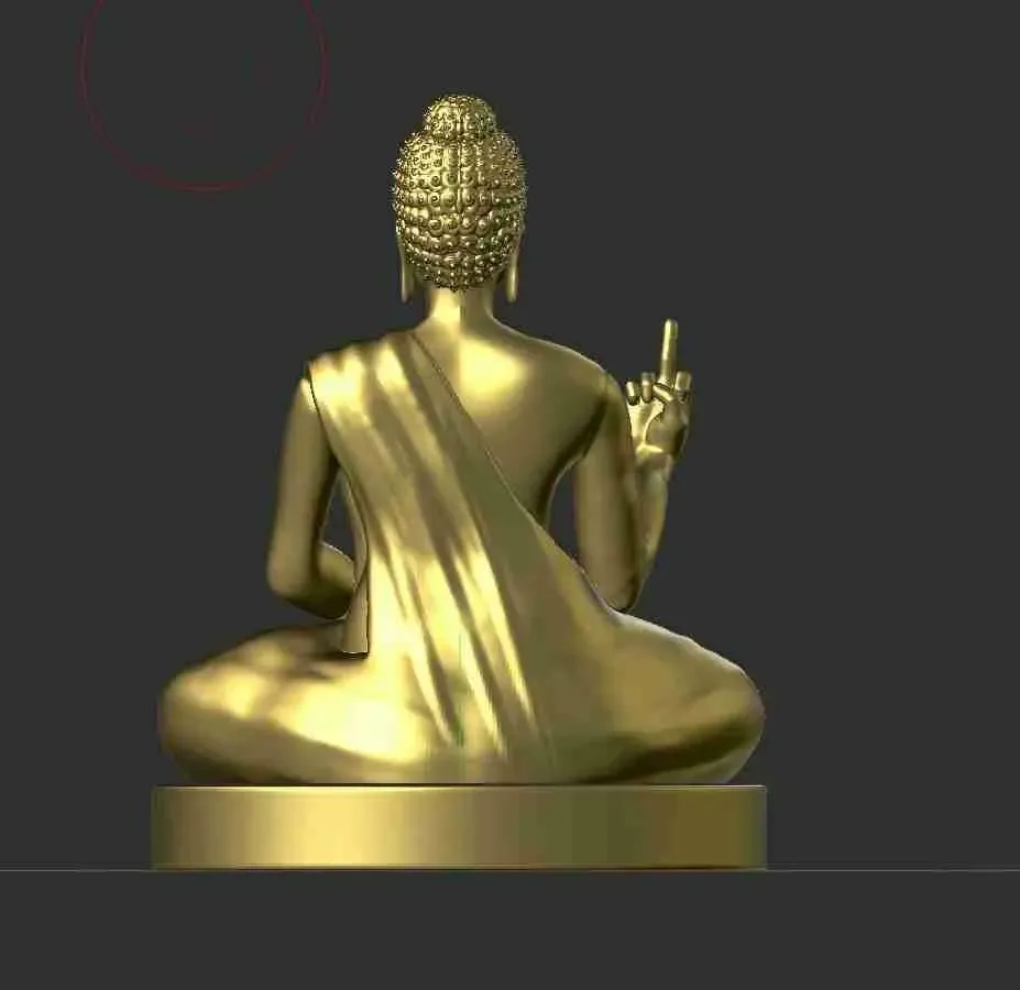 BUDDHA STATUE WITH MIDDLE FINGER