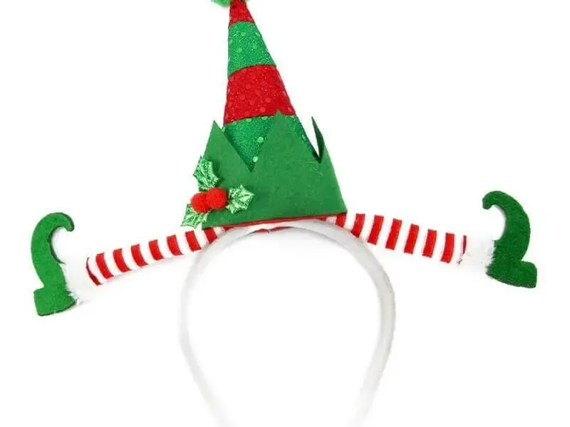 VINCHA NAVIDEÑA DE ELFO CON PIERNAS ABIERTAS NAVIDAD