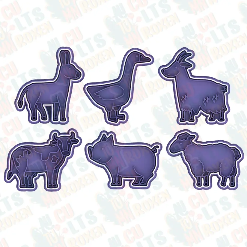 Farm animals cookie cutter set of 6