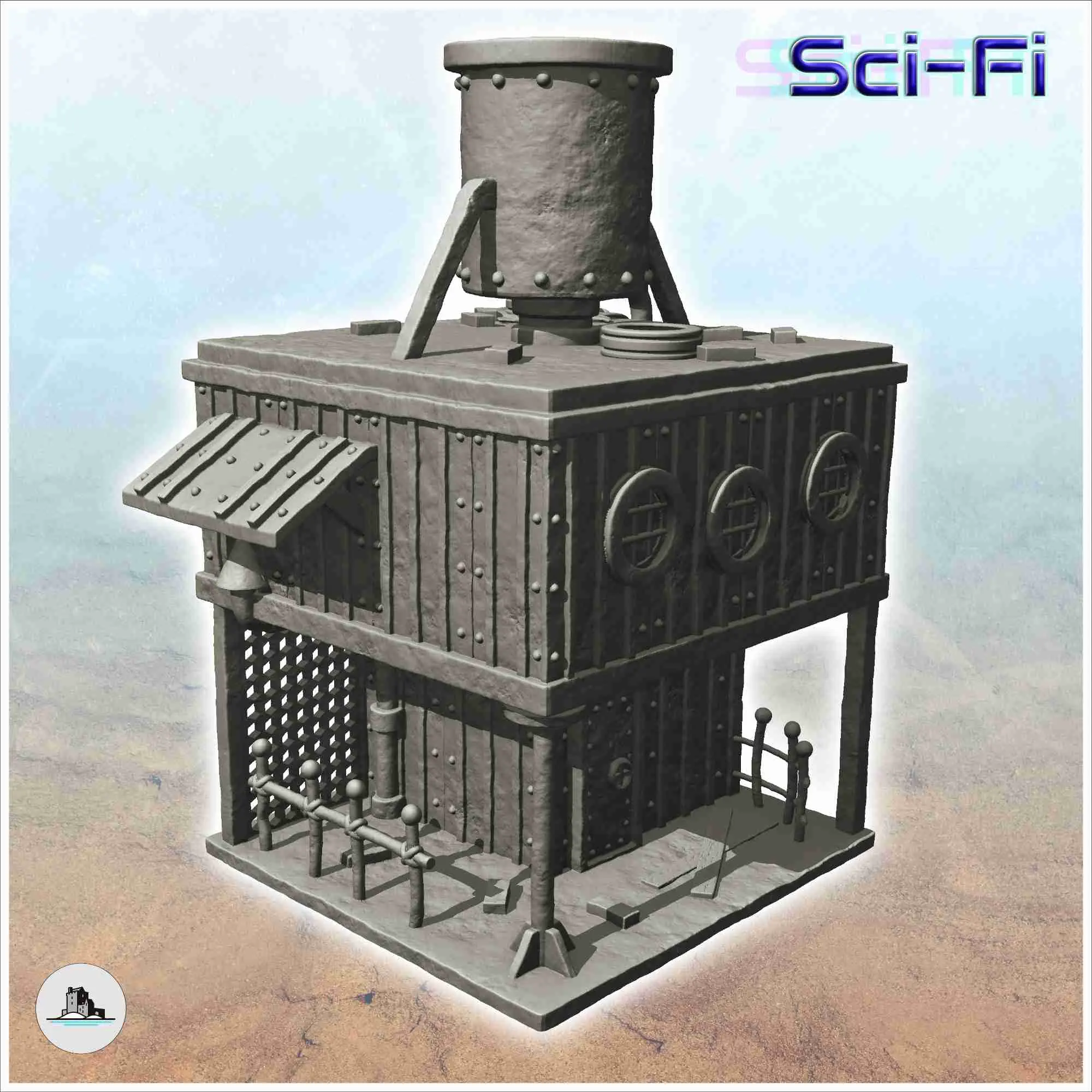 Steel survival base with large overhanging chimney (1) - min